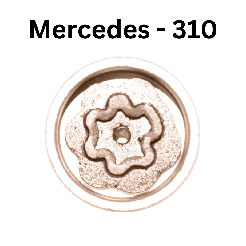 Replacement Mercedes Benz 310 locking wheel nut key for lost or damaged key A C E Class