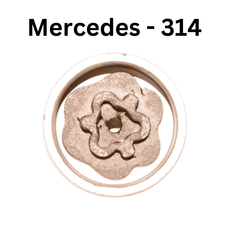 Replacement Mercedes Benz 314 locking wheel nut key for lost or damaged key A C E Class