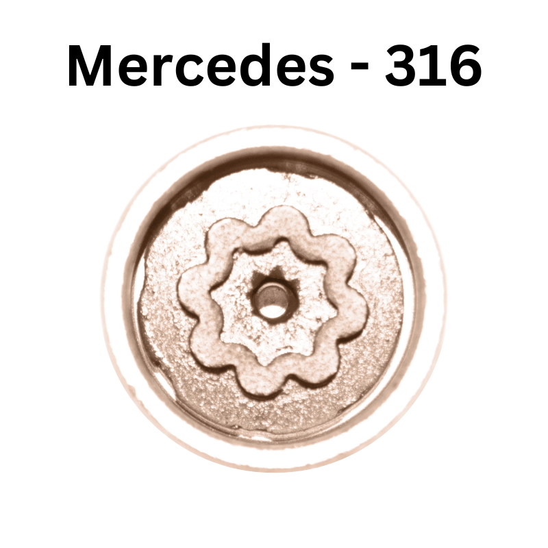 Replacement Mercedes Benz 316 locking wheel nut key for lost or damaged key A C E Class