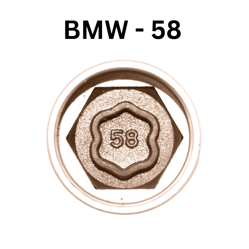 Replacement BMW 58 locking wheel nut key for lost or damaged key Series 1 3 5