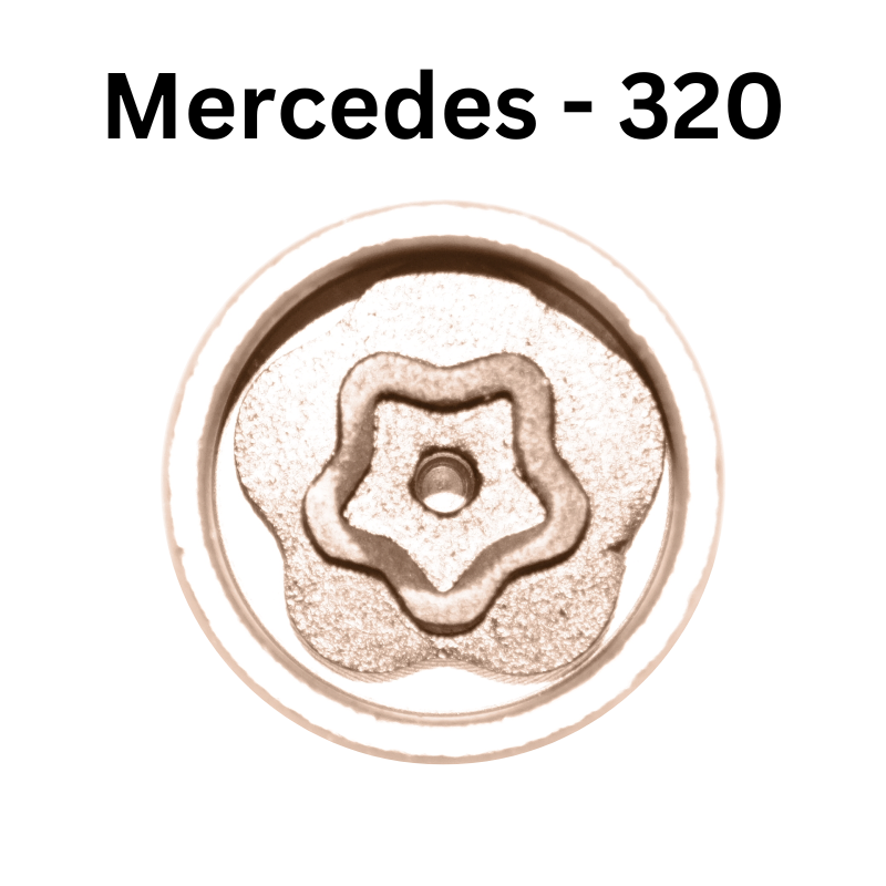 Replacement Mercedes Benz 320 locking wheel nut key for lost or damaged key A C E Class