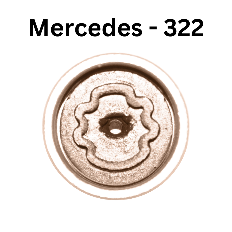 Replacement Mercedes Benz 322 locking wheel nut key for lost or damaged key A C E Class
