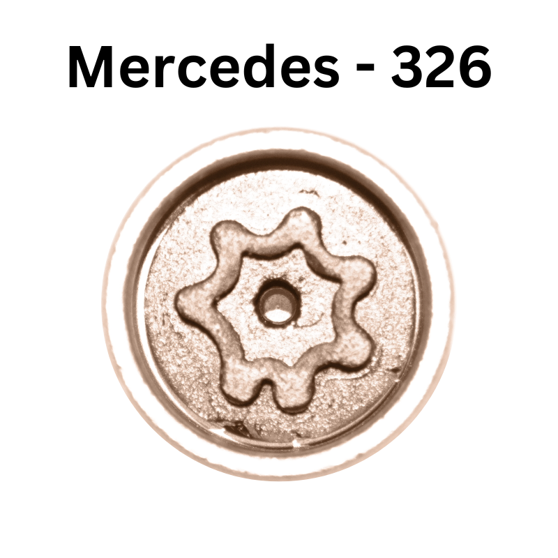 Replacement Mercedes Benz 326 locking wheel nut key for lost or damaged key A C E Class