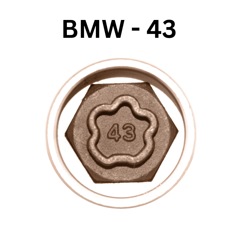 Replacement BMW 43 locking wheel nut key for lost or damaged key