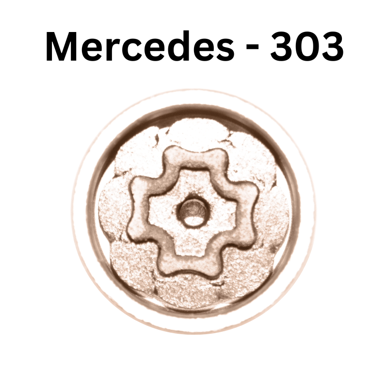 Replacement Mercedes Benz 303 locking wheel nut key for lost or damaged key A C E Class