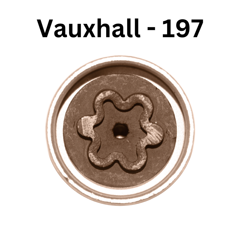 Replacement Vauxhall 197 locking wheel nut key for lost or damaged key Corsa and Astra