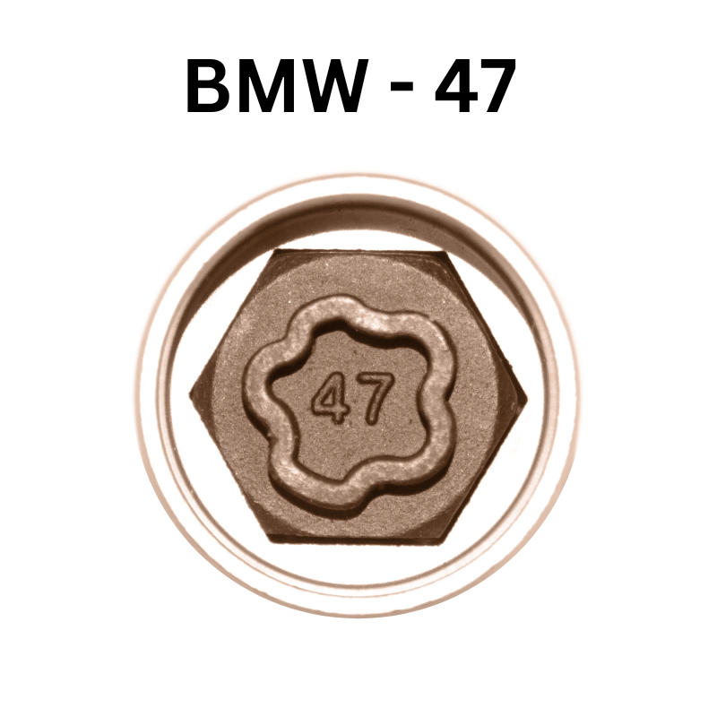 Replacement BMW 47 locking wheel nut key for lost or damaged key X3 X5