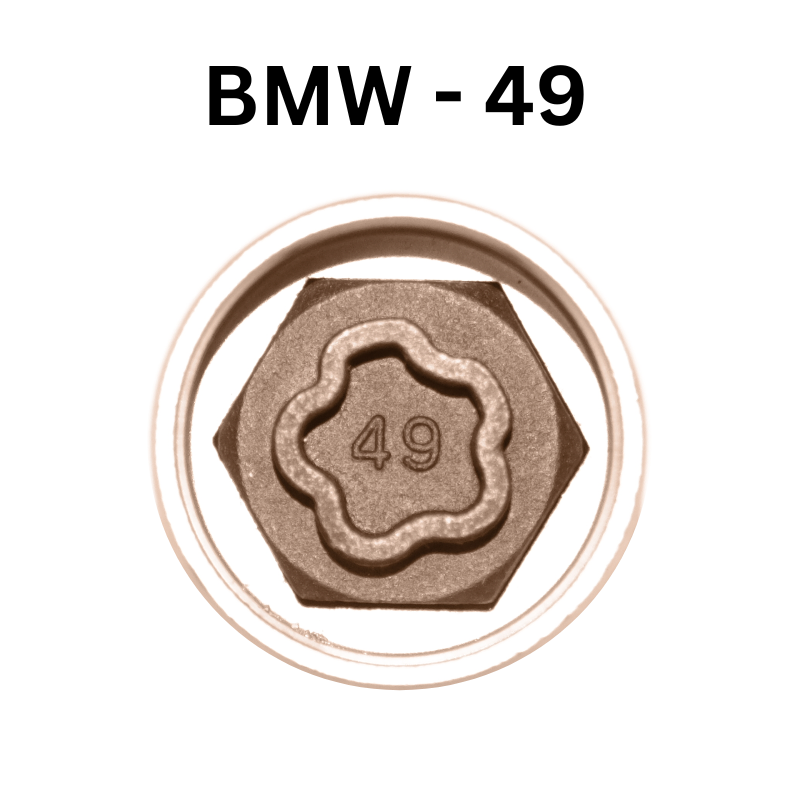 Replacement BMW 49 locking wheel nut key for lost or damaged key